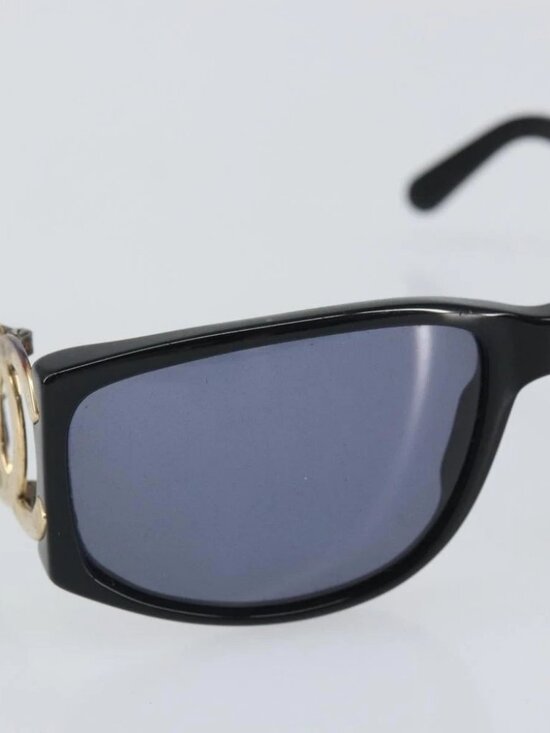 CHANEL Sunglasses plastic Black CC Auth